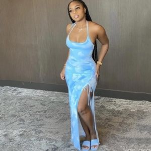 Blue Tie Dye (Cloud) Dress